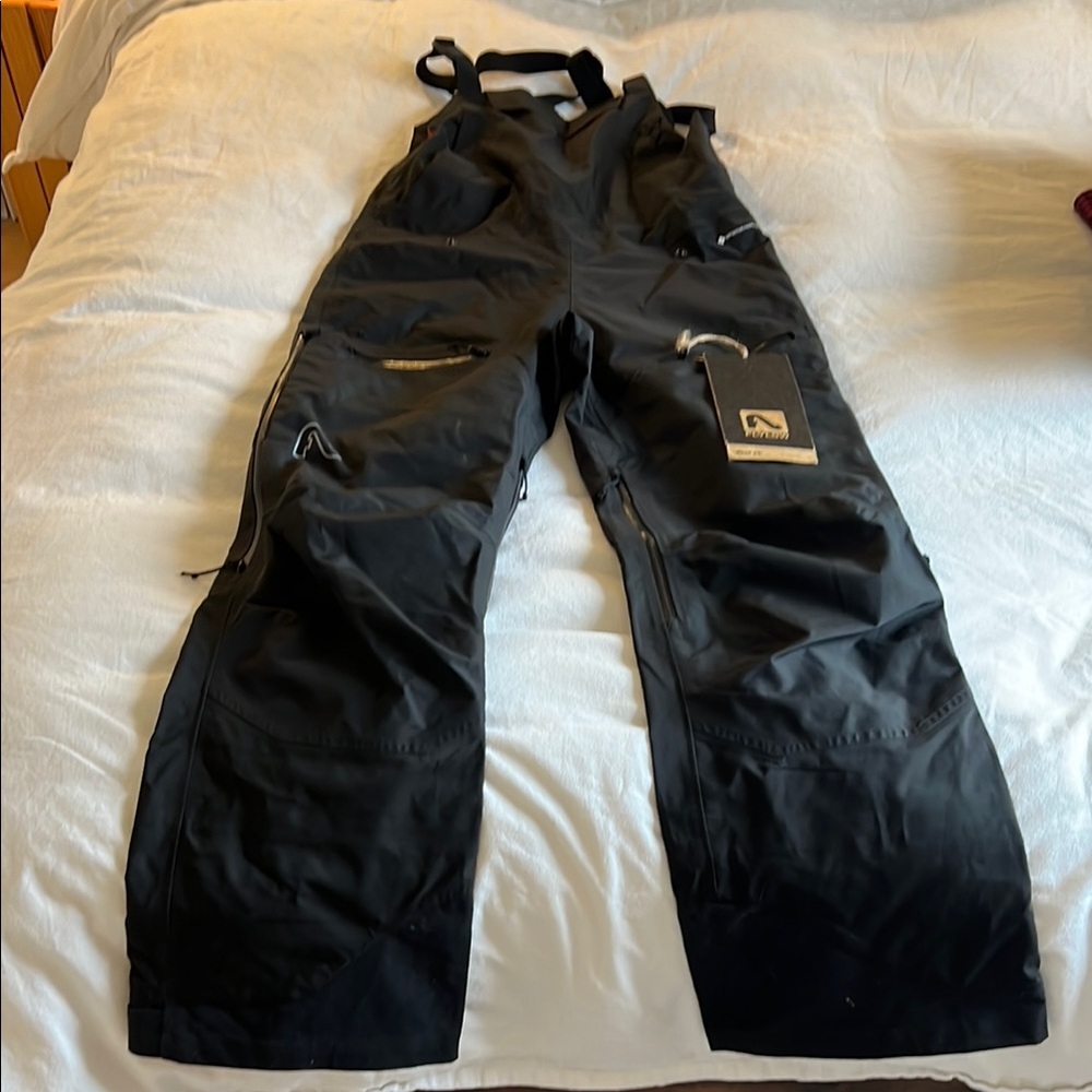 Black Flylow Snow Bib Overalls
